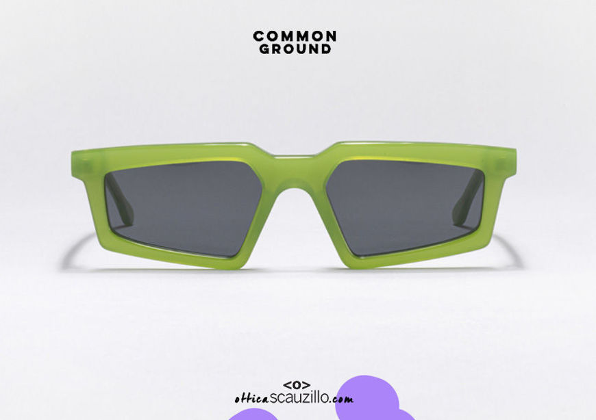 acquisto online nuovo Occhiale da sole rettangolare geometrico COMMONGROUND F2F Face to Face col. verde su otticascauzillo.com 