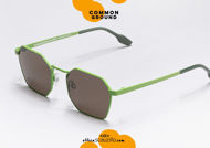 acquisto online nuovo Occhiale da sole esagono metallo verde COMMONGROUND CU See You
