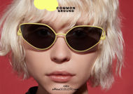 acquisto online nuovo Occhiale da sole metallo giallo a punta COMMONGROUND GB Goodbye su otticascauzillo.com 