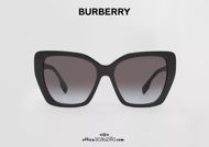 Acquista online su otticascauzillo.com il tuo nuovo occhiale da sole con montatura cat-eye in acetato e motivo tartan BURBERRY OBE4366 col. nero