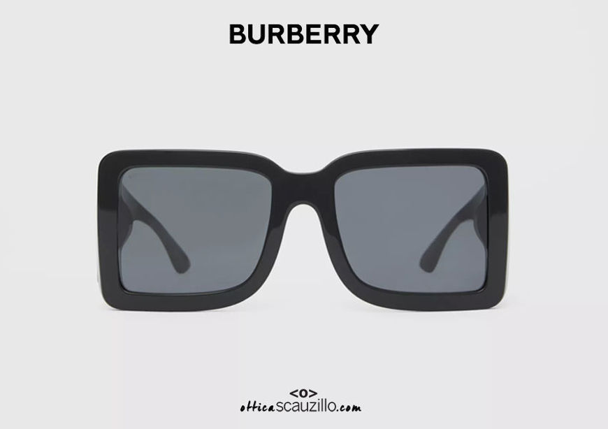 Acquista online su otticascauzillo.com il tuo nuovo occhiale da sole in acetato da sole con montatura squadrata e lettera B BURBERRY OBE4312 col. nero