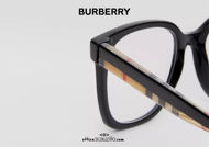 Acquista online su otticascauzillo.com il tuo nuovo occhiale da vista montatura squadrata in bio-acetato Vintage check BURBERRY OBE2347 col. nero