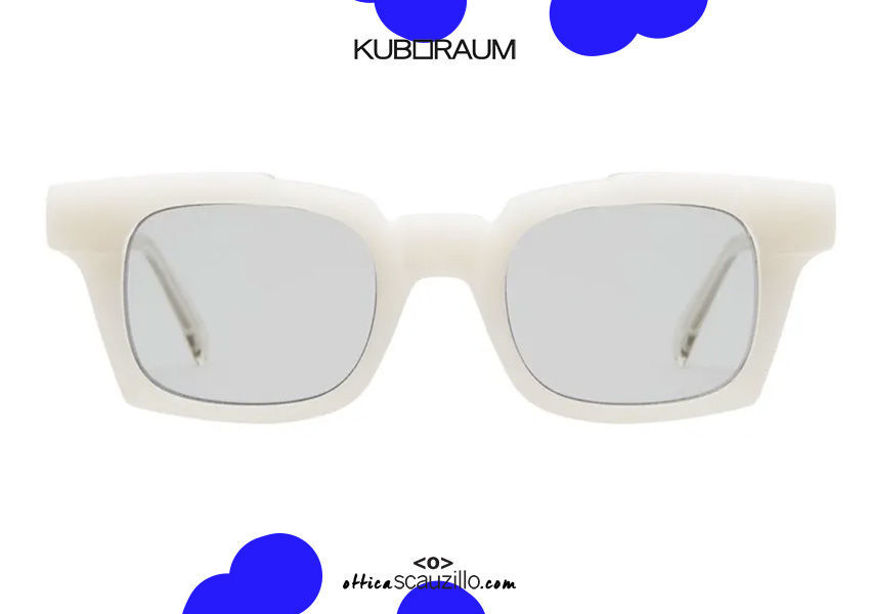 shop online new KUBORAUM Mask S3 WH white rectangular square sunglasses on otticascauzillo.com acquisto online nuovo Occhiale da sole squadrato rettangolare KUBORAUM Mask S3 WH bianco