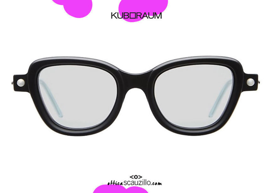 shop online new Cat eye eyeglasses KUBORAUM Mask P5 BM black and fuchsia on otticascauzillo.com acquisto online nuovo  Occhiale da vista cat eye aste a cilindro KUBORAUM Mask P5 BM nero e fucsia