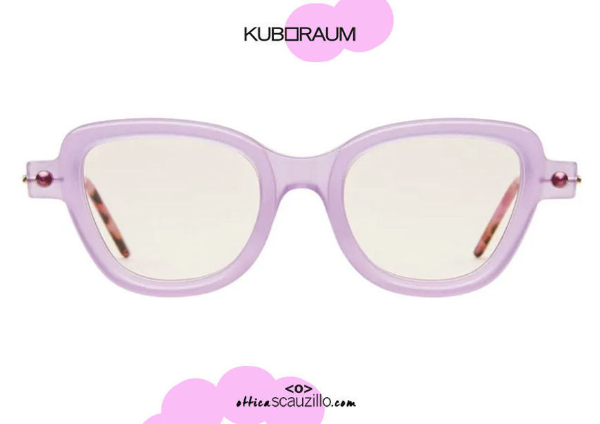 shop online new Cat eye eyeglasses KUBORAUM Mask P5 MAU transparent pink on otticascauzillo.com acquisto online nuovo  Occhiale da vista cat eye aste a cilindro KUBORAUM Mask P5 MAU trasparente rosa