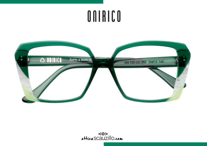Acquista online su otticascauzillo.com il tuo nuovo occhiale da vista squadrato in acetato ONIRICO ON103 col.985 a tre colori