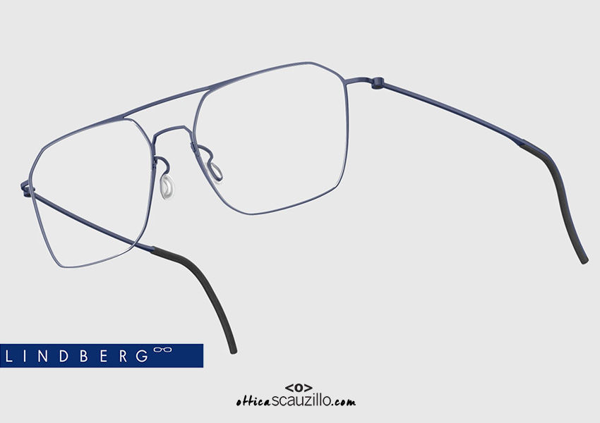 Oversized squared double bridge eyeglasses LINDBERG ThinTitanium 5517 ...