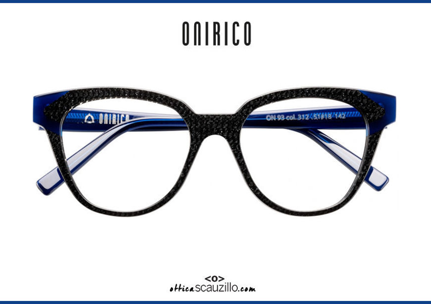 Acquista online su otticascauzillo.com il tuo nuovo occhiale da vista a farfalla in acetato ONIRICO ON93 col.312 blu e nero