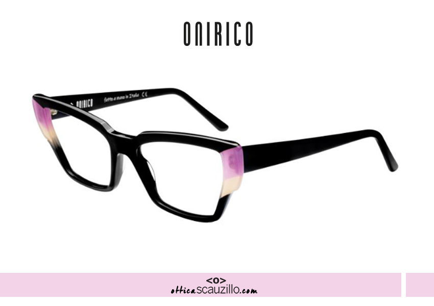 New square eyeglasses in ONIRICO ON89 acetate col.19 black, purple and