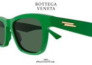 shop online new Wayfarer sunglasses Bottega Veneta BV1120 col.005 green on otticascauzillo.com acquisto online nuovo Occhiale da sole wayfarer Bottega Veneta BV1120 col.005 verde