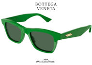 shop online new Wayfarer sunglasses Bottega Veneta BV1120 col.005 green on otticascauzillo.com acquisto online nuovo Occhiale da sole wayfarer Bottega Veneta BV1120 col.005 verde