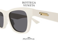 shop online new Wayfarer sunglasses Bottega Veneta BV1120 col.003 white on otticascauzillo.com acquisto online nuovo  Occhiale da sole wayfarer Bottega Veneta BV1120 col.003 bianco