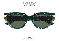 shop online new Soft cat eye round sunglasses Bottega Veneta BV 1035 col.004 green on otticascauzillo.com acquisto  online nuovo  Occhiale da sole soft cat eye tondo Bottega Veneta BV 1035 col.004 verde