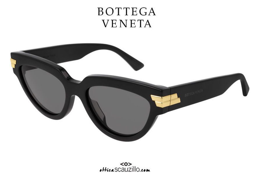 shop online new Soft round cat eye sunglasses Bottega Veneta BV 1035 col.001 black on otticascauzillo.com acquisto online nuovo  Occhiale da sole soft cat eye tondo Bottega Veneta BV 1035 col.001 nero