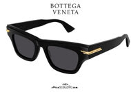shop online new Thick soft cat eye sunglasses Bottega Veneta BV 1122 col.001 black on otticascauzillo.com  acquisto online nuovo  Occhiale da sole soft cat eye spesso Bottega Veneta BV 1122 col.001 nero