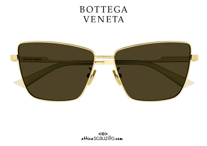 shop online new Bottega Veneta BV 1195 rectangular cat eye metal sunglasses col.002 gold on otticascauzillo.com acquisto online nuovo Occhiale da sole metallo rettangolare cat eye Bottega Veneta BV 1195 col.002 oro
