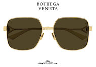 shop online new Oversized square metal sunglasses Bottega Veneta BV 1199 col.001 gold on otticascauzillo.com acquisto online nuovo Occhiale da sole metallo quadrato oversize Bottega Veneta BV 1199 col.001 oro