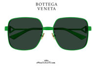 shop online new Bottega Veneta BV 1199 oversized square metal sunglasses col.004 green on otticascauzillo.com acquisto online nuovo  Occhiale da sole metallo quadrato oversize Bottega Veneta BV 1199 col.004 verde