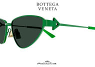 shop online new Bottega Veneta BV 1186 narrow cat eye metal sunglasses col.004 green on otticascauzillo.com acquisto online nuovo  Occhiale da sole metallo cat eye stretto Bottega Veneta BV 1186 col.004 verde