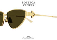 shop online new Bottega Veneta BV 1186 narrow cat eye metal sunglasses col.001 gold on otticascauzillo.com acquisto online nuovo  Occhiale da sole metallo cat eye stretto Bottega Veneta BV 1186 col.001 oro