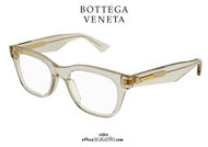 shop online new Wayfarer eyeglasses Bottega Veneta BV 1155 col.003 transparent on otticascauzillo.com acquisto online nuovo Occhiale da vista wayfarer Bottega Veneta BV 1155 col.003 trasparente