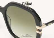 Acquista online su otticascauzillo.com il tuo nuovo occhiale da sole squadrato acetato Petite West Chloè col. 0105 nero e avana