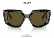 shop online new Oversized geometric sunglasses PRADA SPR 14ZS col. black marble on otticascauzillo.com acquisto online nuovo  Occhiale da sole geometrico oversize PRADA SPR 14ZS col. nero marmo