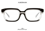 shop online new KUBORAUM Mask H91 black and silver square eyeglasses on otticascauzillo.com acquisto online nuovo Occhiale da vista quadrato argento e nero KUBORAUM Mask H91 nero lucido