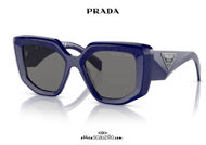 shop online new Oversized geometric sunglasses PRADA SPR 14ZS col. blue marble on otticascauzillo.com acquisto online nuovo Occhiale da sole geometrico oversize PRADA SPR 14ZS col. blu marmo