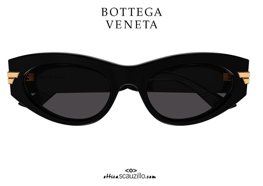 Bottega BV 1089 narrow oval sunglasses col.001 black Occhiali