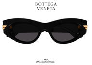 shop online new Bottega Veneta BV 1089 narrow oval sunglasses col.001 black on otticascauzillo.com acquisto online nuovo Occhiale da sole ovale stretto Bottega Veneta BV 1089 col.001 nero