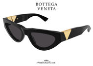shop online new Bottega Veneta BV 1176 narrow cat eye sunglasses col.001 black on otticascauzillo.com acquisto online nuovo Occhiale da sole cat eye stretto Bottega Veneta BV 1176 col.001 nero