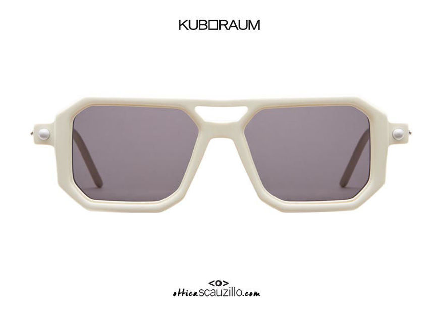 shop online new KUBORAUM Mask P8 white square aviator sunglasses on otticascauzillo.com acquisto online nuovo Occhiale da sole aviator quadrato KUBORAUM Mask P8 bianco