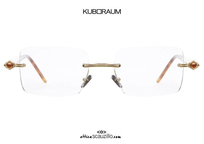 shop online new KUBORAUM Mask P56 gold and white rimless eyeglasses on otticascauzillo.com acquisto online nuovo Occhiale da vista senza montatura KUBORAUM Mask P56 oro e bianco