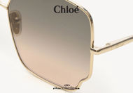 Acquista online su otticascauzillo.com il tuo nuovo occhiale da sole squadrato metallo Joni Chloè col. 0092 oro, marrone, nude