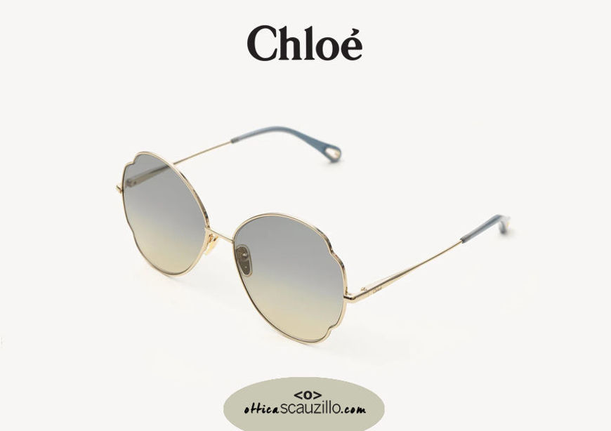 Acquista online su otticascauzillo.com il tuo nuovo occhiale da sole tondo metallo Joni Chloè col. 0093 oro, blu, giallo