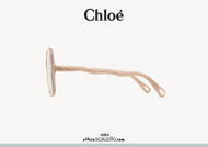 Acquista online su otticascauzillo.com il tuo nuovo occhiale da sole squadrato acetato Zelie Chloè col. 0086 opal brown nude