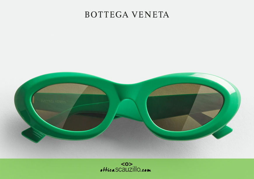 Acquista online su otticascauzillo.com il tuo nuovo occhiale da sole rotondo bombe Bottega Veneta 1191 col.verde