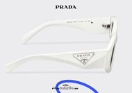 shop online new Bold oval sunglasses PRADA SPR 20ZS col. white on otticascauzillo.com acquisto online nuovo Occhiale da sole ovale spesso PRADA SPR 20ZS col. bianco