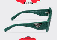 shop online new Pointed rectangular sunglasses PRADA SPR 13ZS col. green on otticascauzillo.com acquisto online nuovo Occhiale da sole rettangolare a punta PRADA SPR 13ZS col. verde