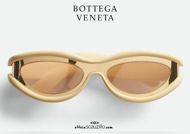 shop online new Bottega Veneta HEM BV 1211 col. Golden yellow rubber oval sunglasses on otticascauzillo.com acquisto online nuovo Occhiale da sole ovale gommato Bottega Veneta HEM BV 1211 col. giallo / oro