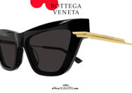 shop online new Narrow cat eye sunglasses Bottega Veneta BV 1241 col.001 black on otticascauzillo.com acquisto online nuovo Occhiale da sole cat eye stretto Bottega Veneta BV 1241 col.001 nero