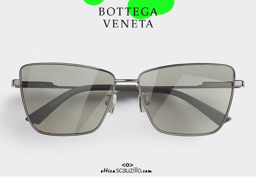shop online new Bottega Veneta BV 1223 col.003 silver oversized metal sunglasses on otticascauzillo.com acquisto online nuovo Occhiale da sole metallo oversize Bottega Veneta BV 1223 col.003 argento