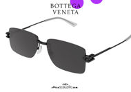 shop online new Bottega Veneta BV 1126 col.001 total black rimless sunglasses on otticascauzillo.com acquisto online nuovo Occhiale da sole senza montatura Bottega Veneta BV 1126 col.001 nero