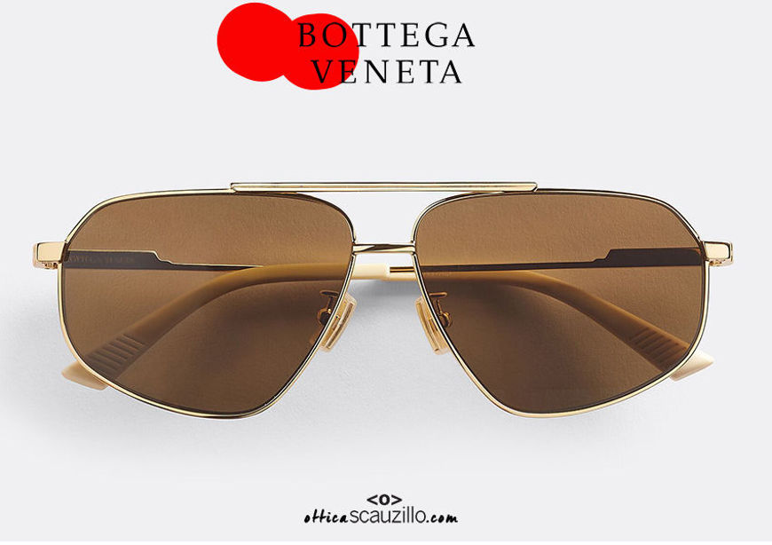 shop online new Gold aviator sunglasses Bottega Veneta BV 1194 col.002 gold on otticascauzillo.com  acquisto online nuovo Occhiale da sole aviator oro Bottega Veneta BV 1194 col.002 oro