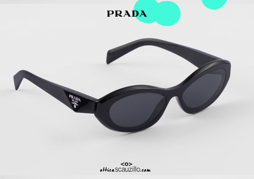 shop online new Narrow oval sunglasses PRADA SPR 26ZS col. black on otticascauzillo.com acquisto online nuovo Occhiale da sole ovalino stretto PRADA SPR 26ZS col. nero