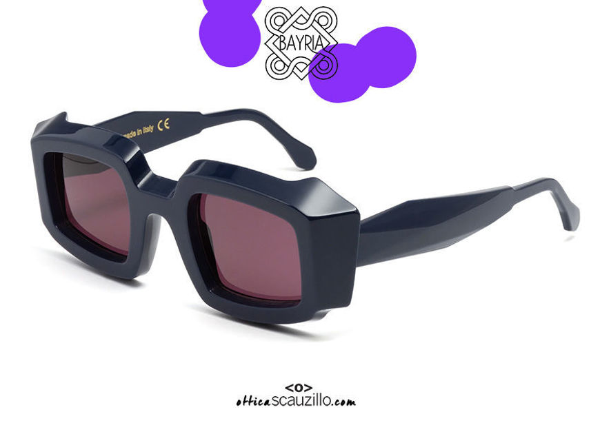 shop online new 3D effect square sunglasses BAYRIA Cuneum col.C03 blue on otticascauzillo.com acquisto online nuovo Occhiale da sole squadrato effetto 3D BAYRIA Cuneum col.C03 blu