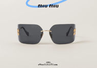 shop online new MIUMIU 54YS Runway wraparound glasant sunglasses col. gold and black on optticascauzillo.com acquisto online nuovo Occhiale da sole glasant avvolgente MIUMIU 54YS Runway col. oro e nero