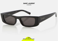 shop online new Saint Laurent SL 553 black oversized narrow rectangular sunglasses on otticascauzillo.com acquisto online nuovo Occhiale da sole rettangolare stretto oversize Saint Laurent  SL 553 nero