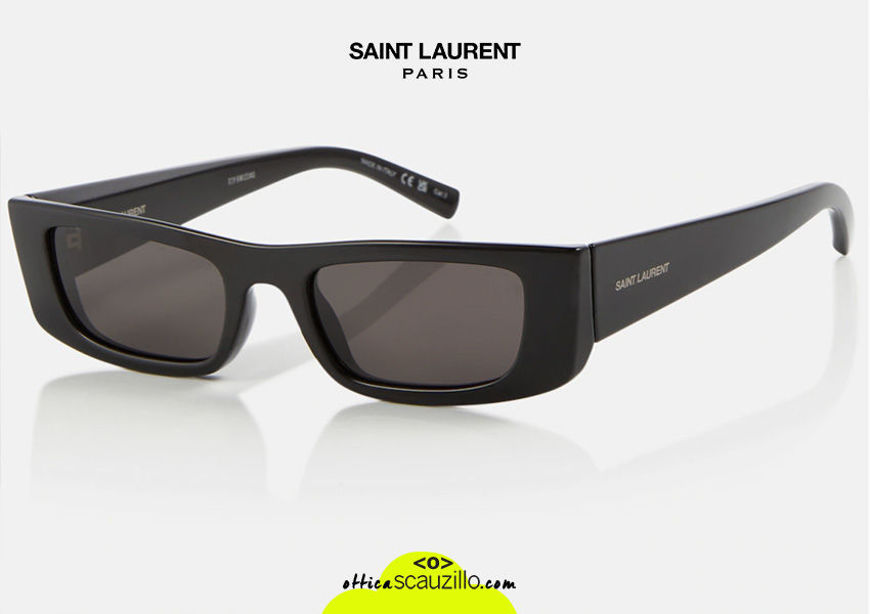 shop online new Saint Laurent SL 553 black oversized narrow rectangular sunglasses on otticascauzillo.com acquisto online nuovo Occhiale da sole rettangolare stretto oversize Saint Laurent  SL 553 nero